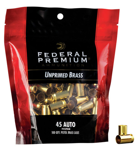 Federal .45 ACP Unprimed Pistol Brass 100cnt-PH45UPB100 Nexgen Outfitters