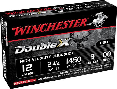 SH14365 Winchester Double X 12 Gauge 2.75" Buffered 00 Copper Plated Buckshot 9 Pellets 5Rnd Shotgun Ammo Nexgen Outfitters