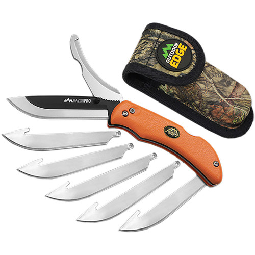 KN1001599 Outdoor Edge Razor Pro Knives Orange Nexgen Outfitters