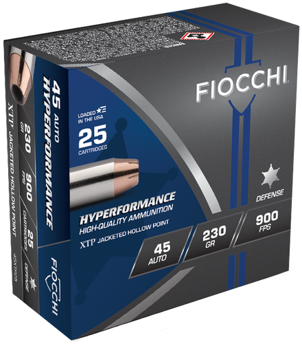 Fiocchi Hyperformance Defense .45 ACP 200gr Extreme Terminal Performance Hollow 25Rnd Handgun Ammunition Nexgen Outfitters