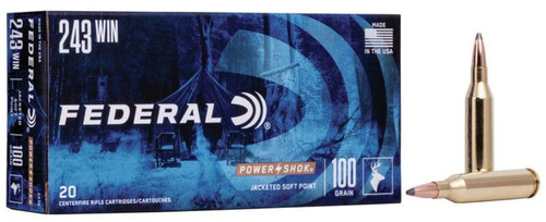 Federal Power-Shok .243 Winchester 100gr Jacketed Soft Point 20Rnd Rifle Ammunition Nexgen Outfitters