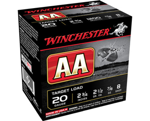 SH116994 Winchester Ammo AA Target Loads 20 Gauge 2.75" 7/8 oz 8 Shot Nexgen Outfitters