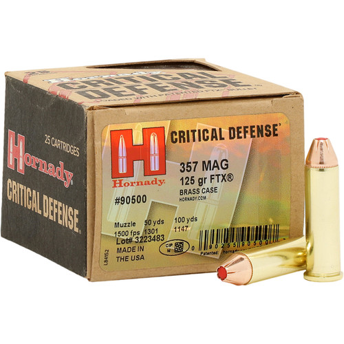 Hornady Critical Defense .357 Magnum 125gr FTX 25Rnd Handgun Ammunition Nexgen Outfitters Hornady Critical Defense .357 Magnum 125gr FTX 25Rnd Handgun Ammunition Nexgen Outfitters