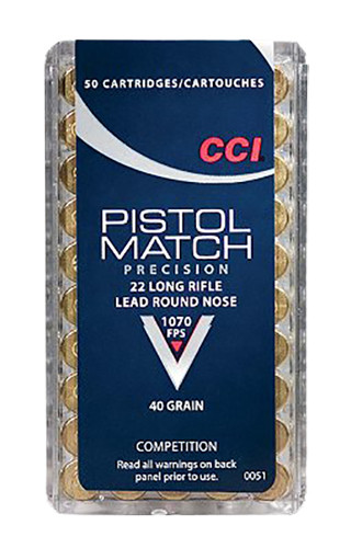 SH63208 CCI Pistol Match .22LR 40Gr. Lead Round Nose 50Rnd Rimfire Rifle Ammo Nexgen Outfitters