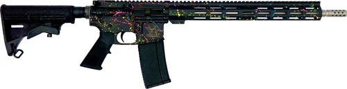 Great Lakes AR15 "SAVED BY THE SPLATTER" .223 Wylde 30+1 Round 16" SS Bbl/Black Splatter Semi-Automatic Rifle Nexgen Outfitters