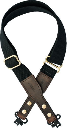 Versacarry Cotton Web Adjustable Rifle Sling - Black (Swivels Included)