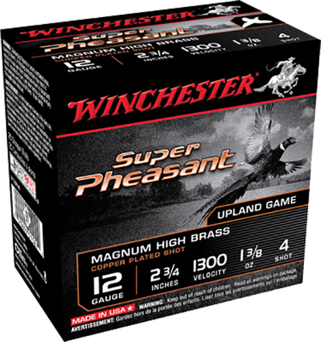 Winchester Super Pheasant 12 Gauge 2-3/4" 1-1/4 oz #4 Shot 25Rnd Shotgun Ammo