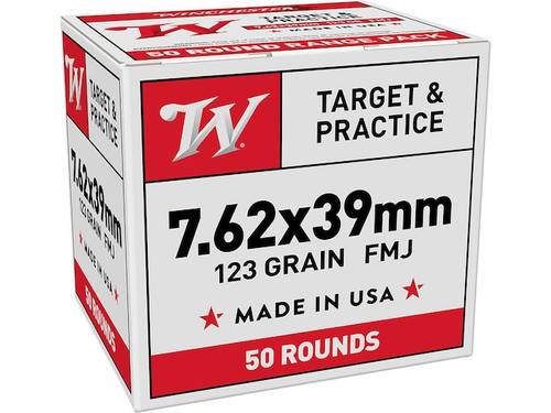 Winchester Target & Practice 7.62x39mm 123gr. FMJ 50Rnd Rifle Ammo Nexgen Outfitters