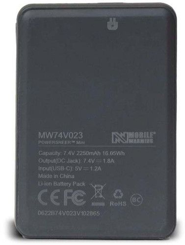 Mobile Warming 7.4v Powersheer Mini Battery 2250mAh & Cable