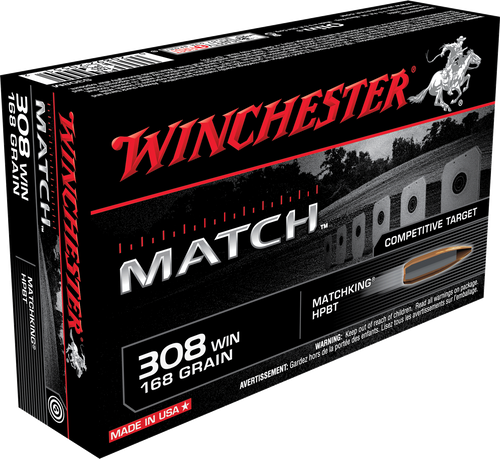 Winchester Match 308 Win 168gr Sierra MatchKing BTHP (SMBTHP) 20Rnd Rifle Ammo
