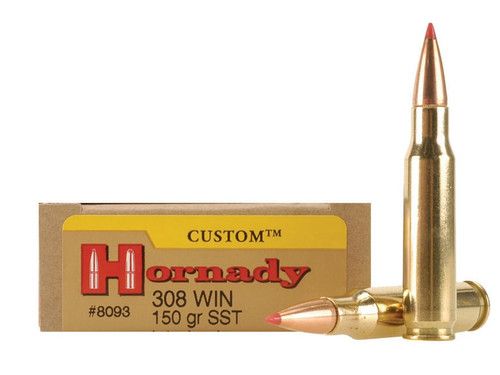 Hornady Custom 308 Winchester 150 Grain SST Polymer Tip 20Rnd Rifle Ammo Nexgen Outfitters