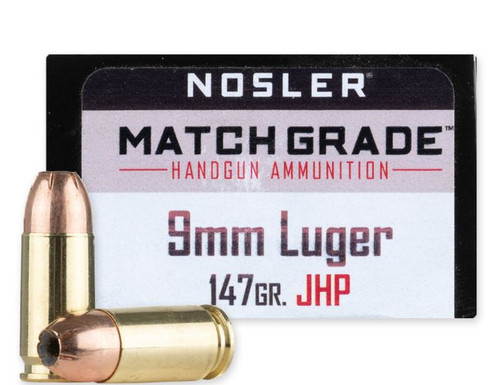 Nosler ASP 9mm Luger 147 Grain Jacketed Hollow Point 50Rnd Handgun Ammo