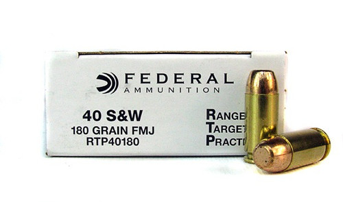 Federal Range Target Practice .40 S&W 180gr Full Metal Jacket 50Rnd Handgun Ammo Nexgen Outfitters