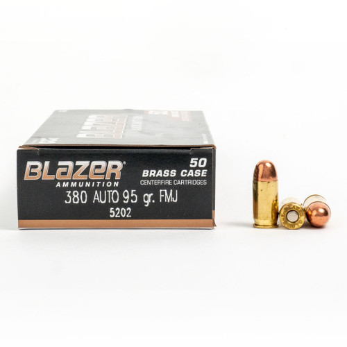 CCI Blazer Brass .380 ACP 95gr Full Metal Jacket 50Rnd Handgun Ammo Nexgen Outfitters