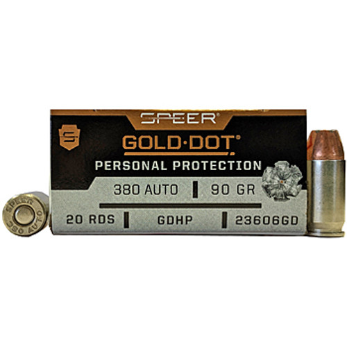 Speer Gold Dot Personal Protection .380 ACP 90gr Hollow Point (HP) 20Rnd Handgun Ammo Nexgen Outfitters