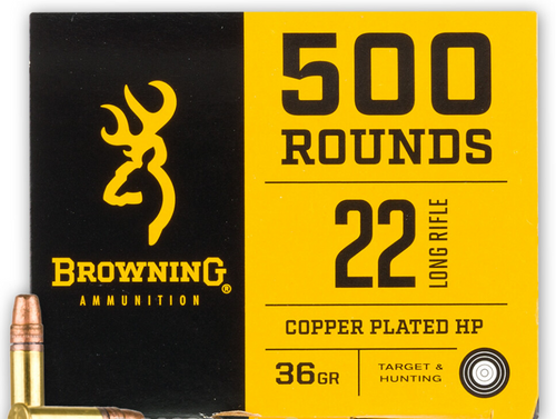 Browning 22LR 36Gr Copper Plated Hollow Point 500Rnd Rifle Ammo