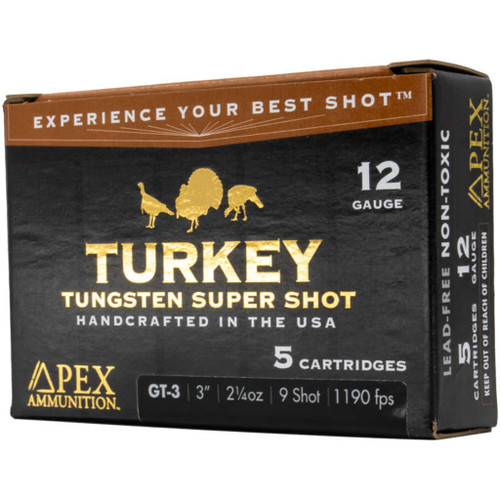 Apex Turkey TSS 12 Gauge 3" #9 Non-Toxic Tungsten Super Shot 5Rnd Shotgun Ammo