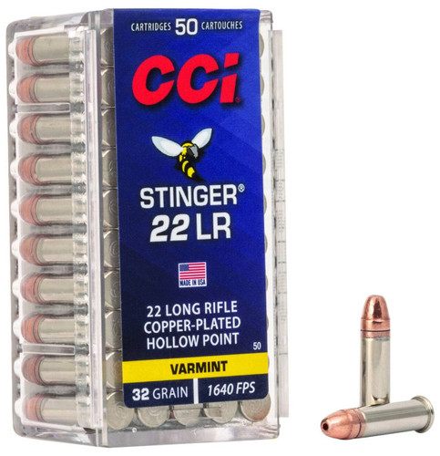 CCI Stinger 22LR 32gr Plated Hollow Point 50Rnd Rimfire Ammo Nexgen Outfitters