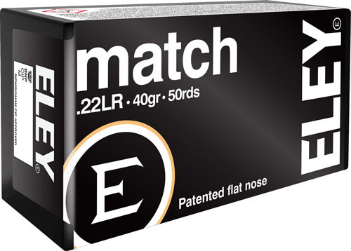 Eley Match EPS 22LR 40gr Flat Nose 50Rnd Rimfire Ammo