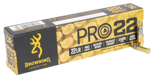 Browning Pro22 22LR 40gr Round Nose 100Rnd Rimfire Ammo