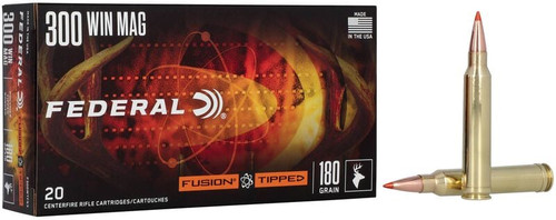 Federal Fusion Tipped 300 Winchester Magnum 180gr Bonded Polymer Tip 20Rnd Rifle Ammo Nexgen Outfitters