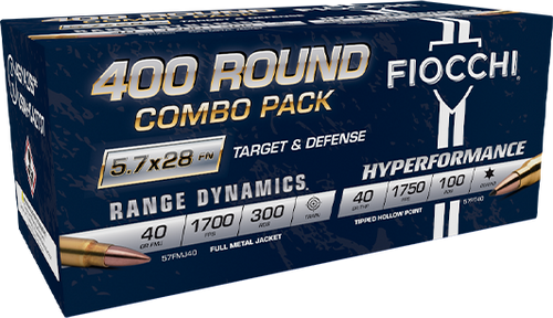 Fiocchi Target & Defense Combo Pack 5.7x28mm 40gr FMJ & Polymer Tip 400Rnd Ammo