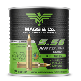 Mags & Co. 5.56 Nato 62gr FMJ (Baked Beans) 250Rnd Rifle Ammo