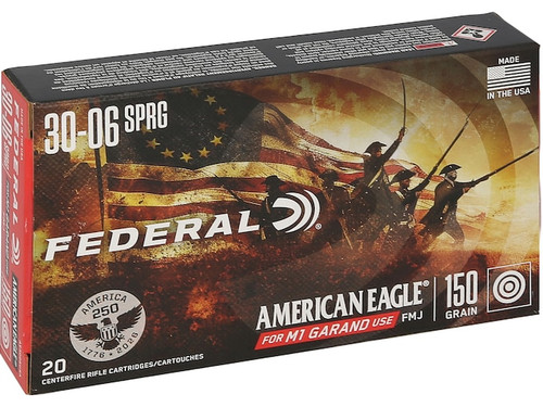 Federal Premium American Eagle M1 Garand USA 250th Edition 30-06 Springfield 150gr FMJ 20Rnd Rifle Ammo