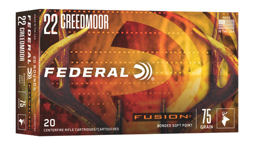 Federal Fusion 22 Creedmoor 75gr Bonded Jacketed Soft Point 20Rnd Rifle Ammo