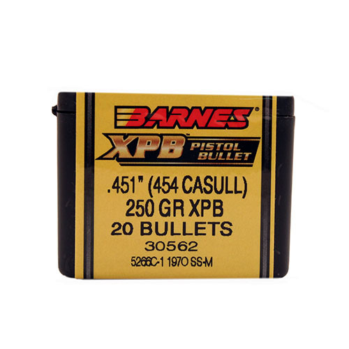 Barnes XPB Bullets .454 Casull 250 Gr. Hollow Point, Per 20 Nexgen