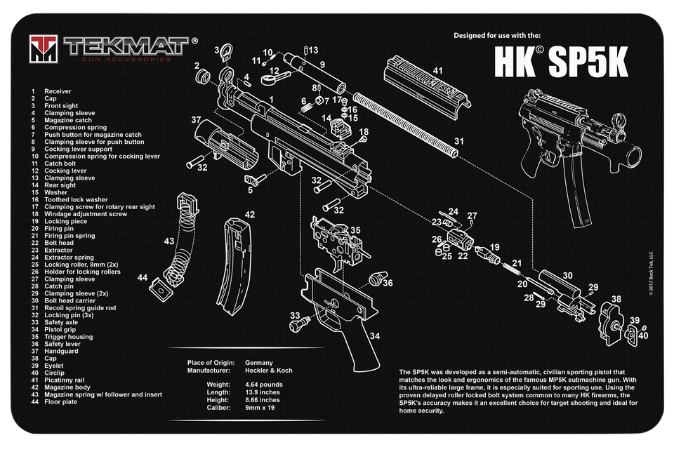 Nexgen Outfitters | TekMat HK SP5K Parts Diagram 11