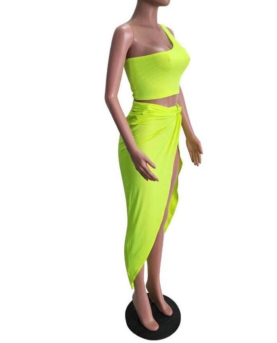 two piece neon dress Prom Dress Style #28472