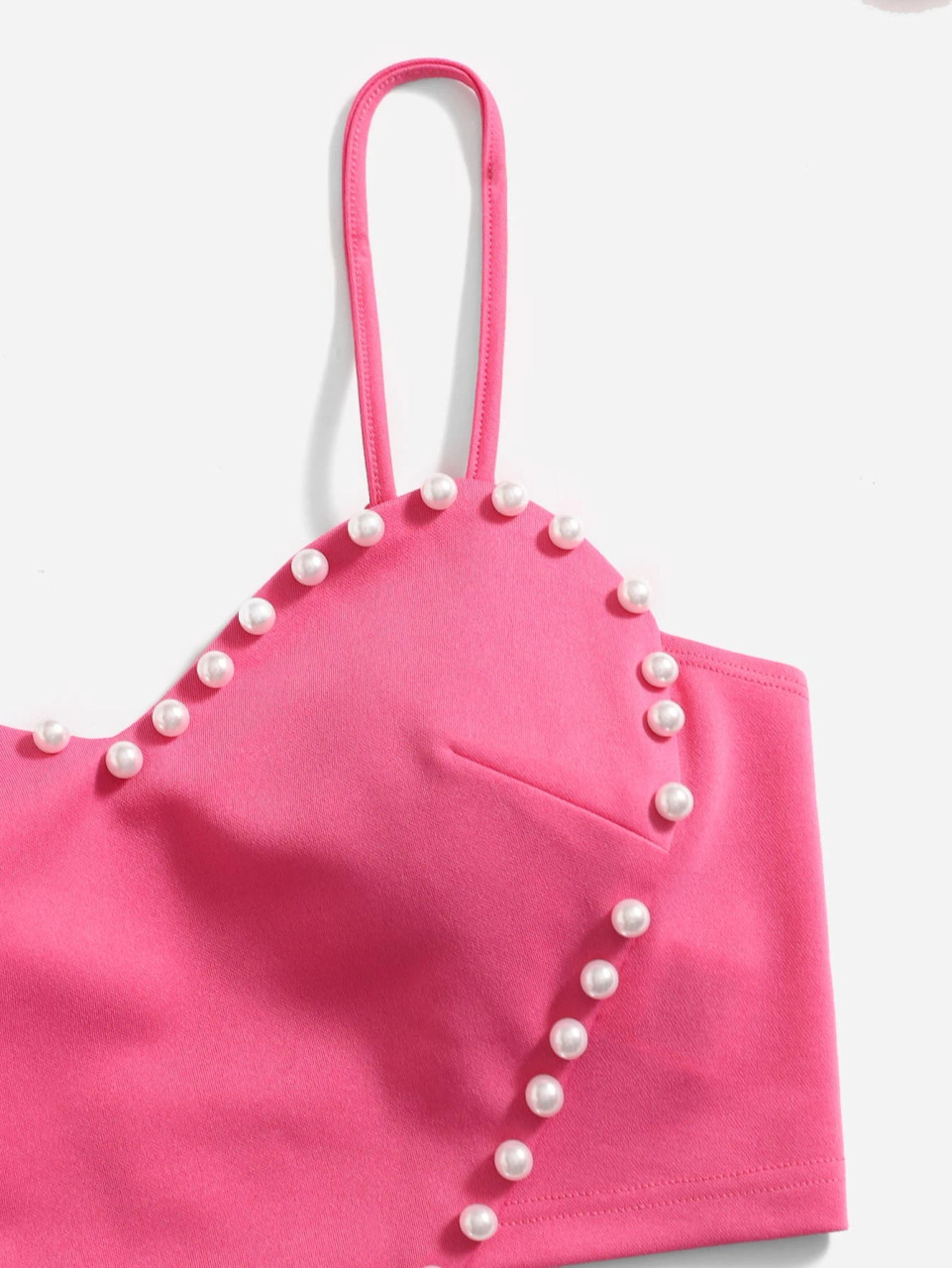 Rose Pink Heart Shaped Handbag, Pink Heart Pearl Strap Bag