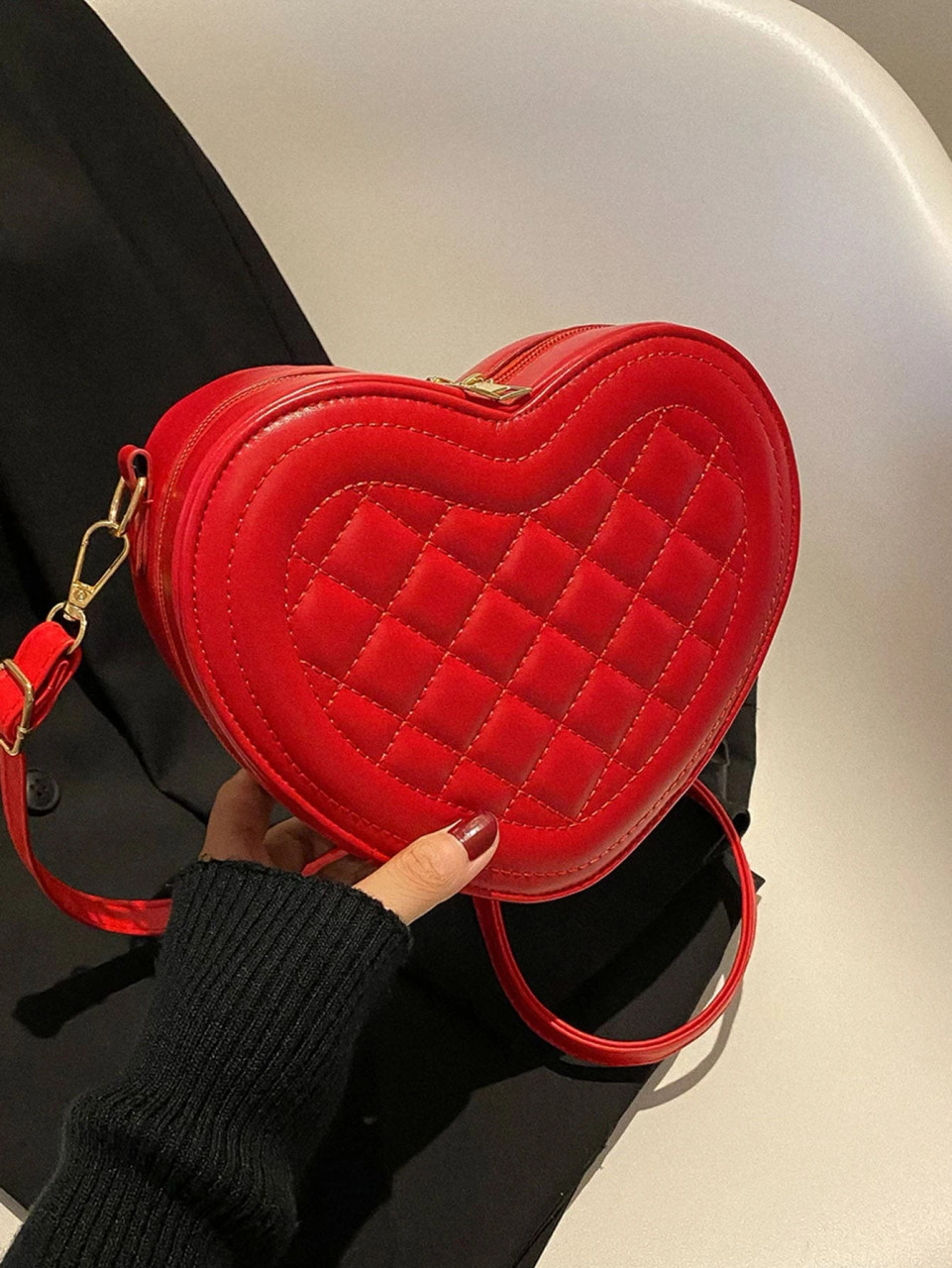 Red heart sales crossbody bag