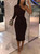 One Shoulder Ruched Slinky Midi Dress