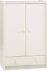 Kids Rooms' White Low Wardrobe 2 Doors and 1 Drawer