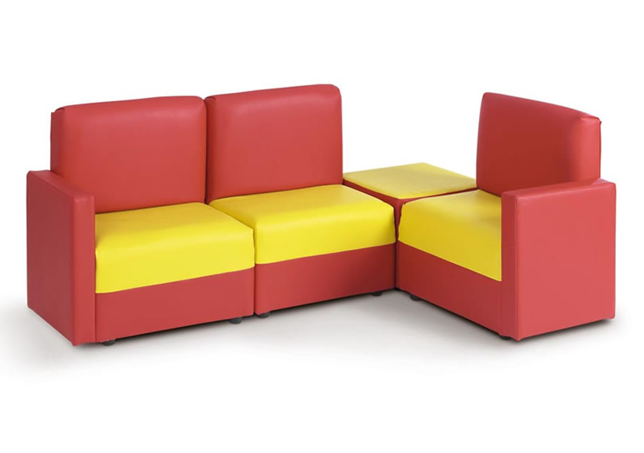 Corner Sofa In Red Yellow