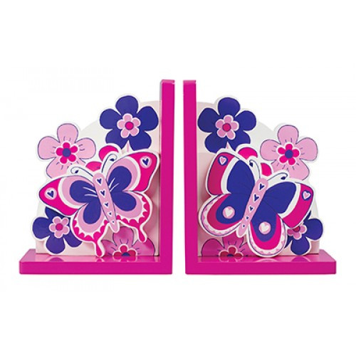 Butterfly & Flowers Bookends