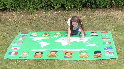 An image of Children of the World Map Outdoor Play Mat