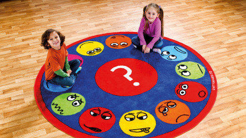 An image of Emotions Faces Interactive Circular Carpet