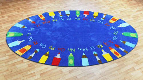 An image of Oval Pencils Alphabet Carpet