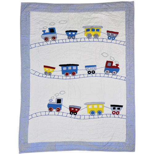 An image of Trains Quilt - Cotbed