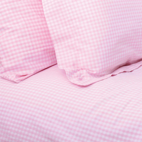 An image of Pink Gingham Double Duvet Set