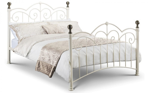 Isabel Stone White/Brass Bed 135cm - Kids Rooms