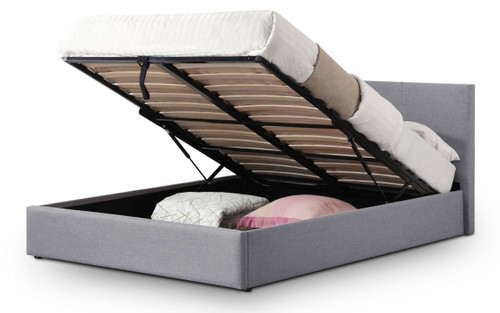 An image of Rialto Light Grey Linen Bed 150cm