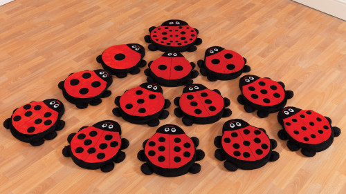 An image of Back to Nature™ Counting Ladybird Story Cushion Family Set - Pack of 13