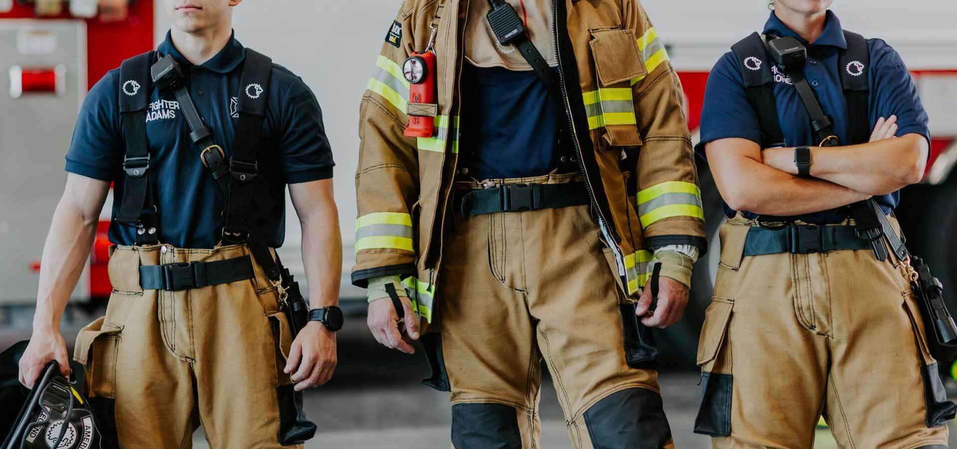 Firefighters standing in Turnout Gear
