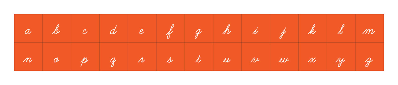 Burnt Orange Magnetic Cursive Alphabet Letters (Lower Case)