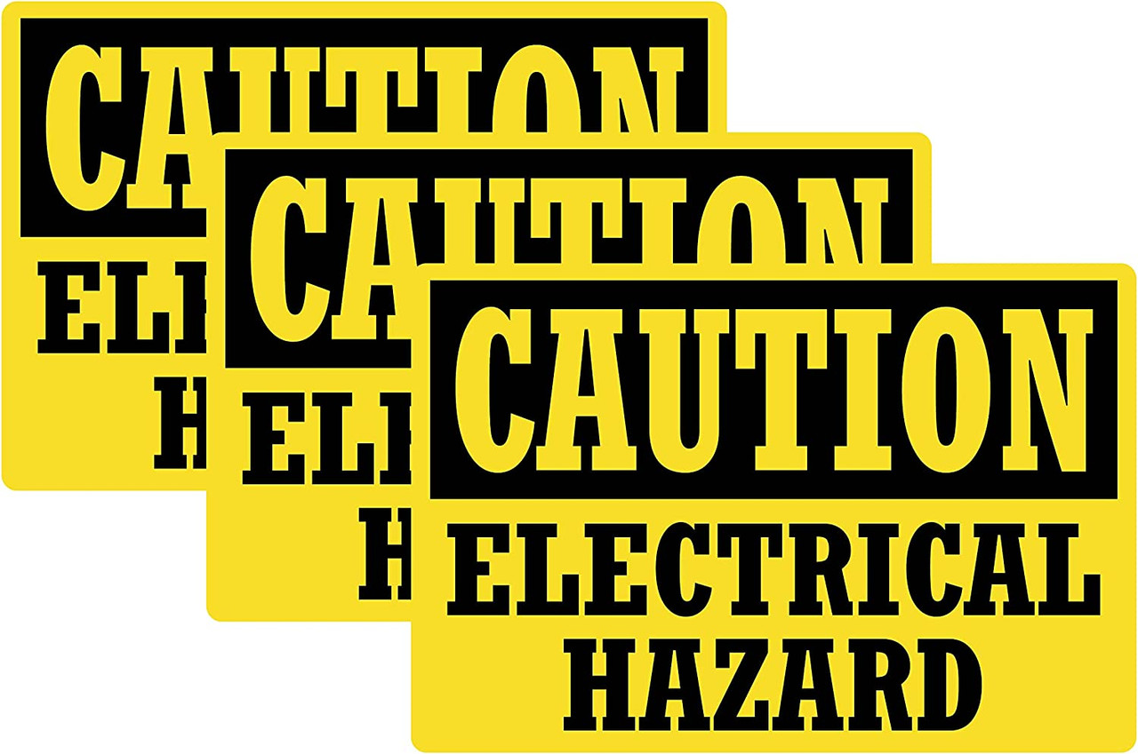 Caution Electrical Hazard Bumper Sticker