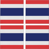 Thailand Flag 3.5" Square Glass Coasters by DCM Solutions